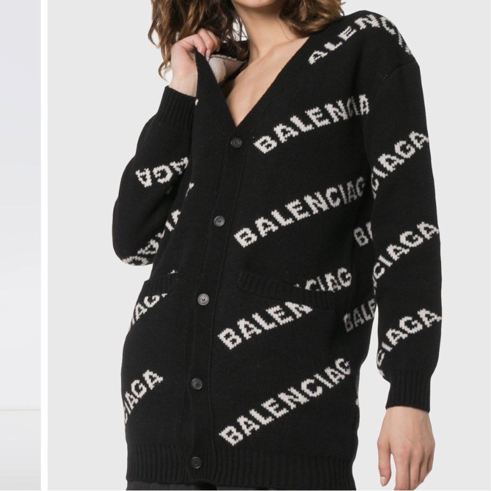 Balenciaga logo cardigan